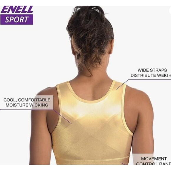 Enell Gold Sports Bra Size 3 - Picture 3 of 12
